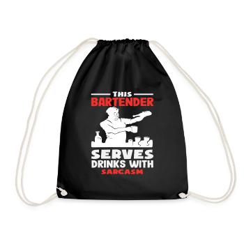 Ce barman sert des boissons avec sarcasme - Sac de sport léger - noir - Devant