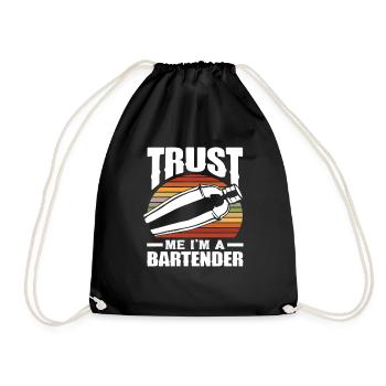 Trust me, I'm a bartender - Drawstring Bag - black - Front