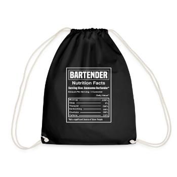 Barman Nutrition Facts Drôle - Sac de sport léger - noir - Devant