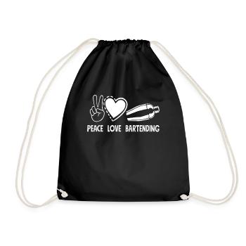 Frieden Liebe Bartending - Turnbeutel - Schwarz - Vorne