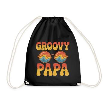 Groovy Papa – Retro-Vibes für Väter - Turnbeutel - Schwarz - Vorne