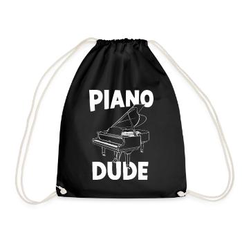 Piano Dude Lustiger Pianist Musikinstrument Klavier - Turnbeutel - Schwarz - Vorne