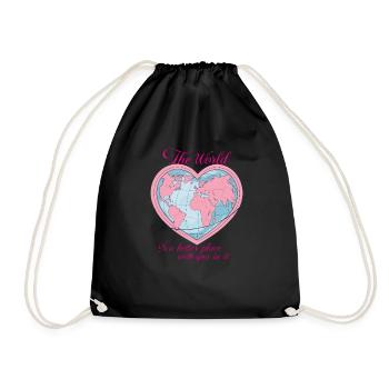 The world is better with you - Drawstring Bag - black - Front