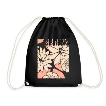 Fleurs - Printemps - Fleurs - Sac de sport léger - noir - Devant