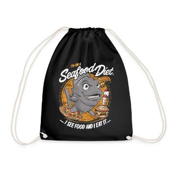 Régime alimentaire aux fruits de mer – Je vois de la nourriture - Sac de sport léger - noir - Devant