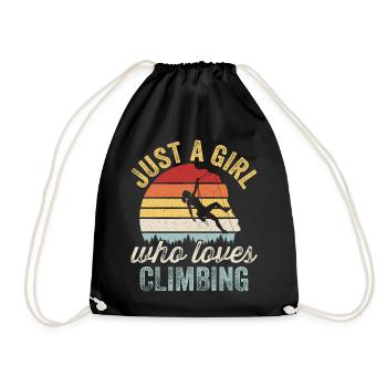 Just a girl who loves Climbing - Turnbeutel - Schwarz - Vorne