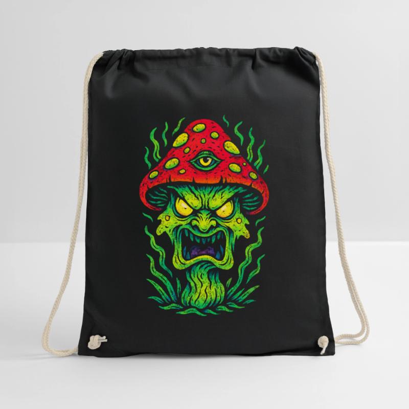 Psycho Toadstool with Third Eye Drawstring Bag