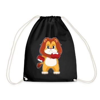 Lion Boxer Boxing Gloves Boxing - Drawstring Bag - black - Front