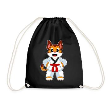 Tiger Karate Kampfsport - Turnbeutel - Schwarz - Vorne