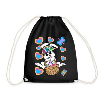 Lapin de Pâques Oeufs de lapin de Pâques Oeufs de Pâques - Sac de sport léger - noir - Devant