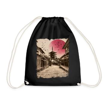 Japan Vintage Kyoto japanische Kunst - Turnbeutel - Schwarz - Vorne