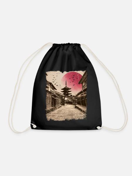 Japan Vintage Kyoto japanische Kunst - Turnbeutel - Schwarz