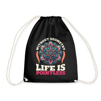 Mathematician Without Geometry Life Statistician - Drawstring Bag - black - Front