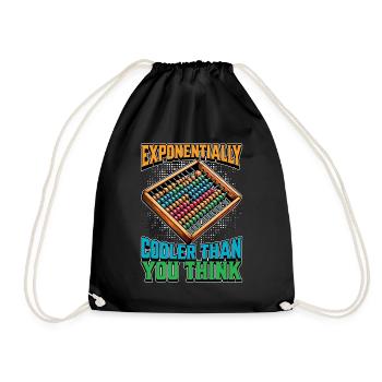 Mathematician Exponentially Cooler Than Geometry - Drawstring Bag - black - Front