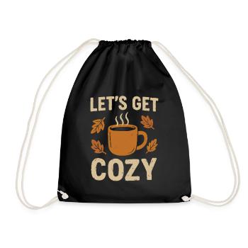 Let's make it cozy - Drawstring Bag - black - Front