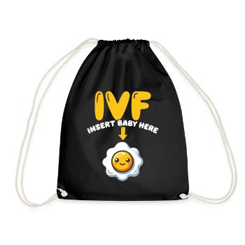 Awareness of Infertility IVF Fertilization - Drawstring Bag - black - Front