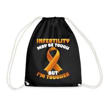 Infertility awareness IVF fertilization - Drawstring Bag - black - Front