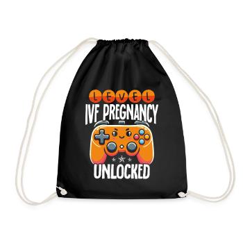 Infertility awareness IVF fertilization - Drawstring Bag - black - Front