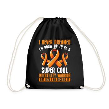 Infertility awareness IVF fertilization - Drawstring Bag - black - Front