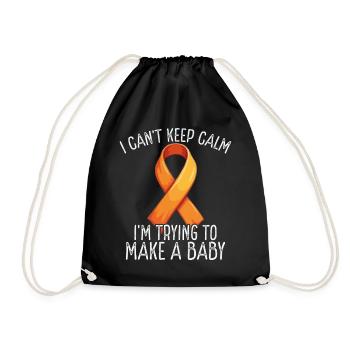 Infertility awareness IVF fertilization - Drawstring Bag - black - Front