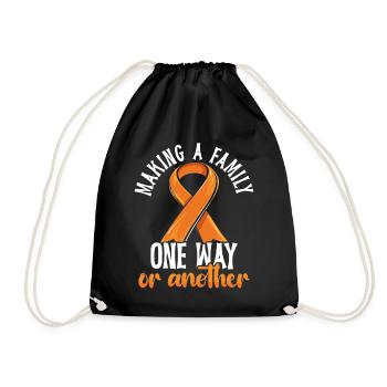Infertility awareness IVF fertilization - Drawstring Bag - black - Front