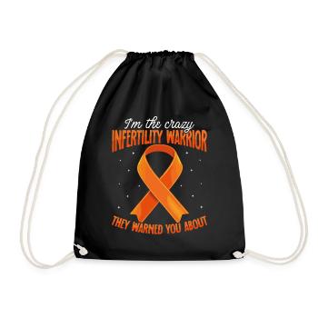 Infertility awareness IVF fertilization - Drawstring Bag - black - Front