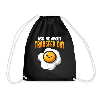 Infertility awareness IVF fertilization - Drawstring Bag - black - Front