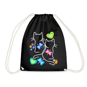 Enfants, Chats, Chats, Chatons, Tout-petits, Bébé - Sac de sport léger - noir - Devant