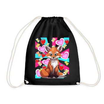 Rétro été renard habitant de la forêt fraises des années 80 - Sac de sport léger - noir - Devant