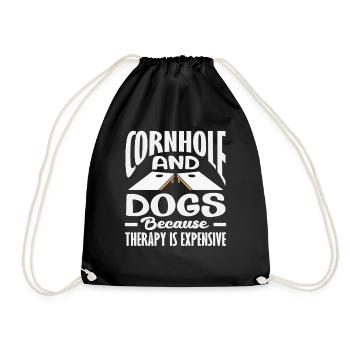Cornhole et plaisir des amoureux des chiens - Sac de sport léger - noir - Devant