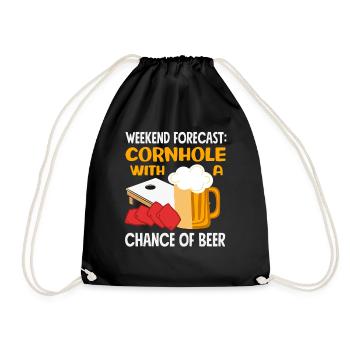 Cornhole Lovers Weekend Prediction - Drawstring Bag - black - Front