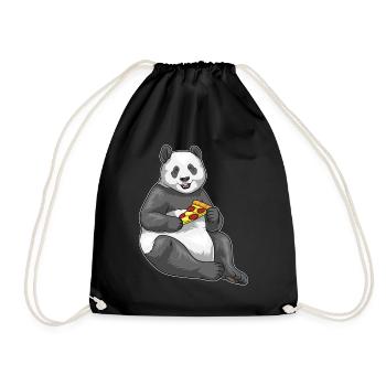 Panda Pizza - Turnbeutel - Schwarz - Vorne