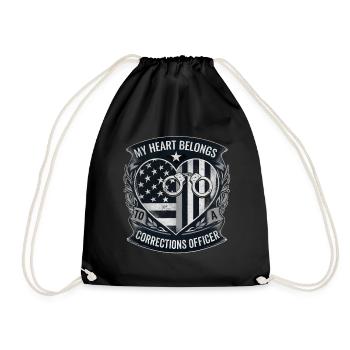 Correction Officer Wife Law Enforcement Wife - Drawstring Bag - black - Front