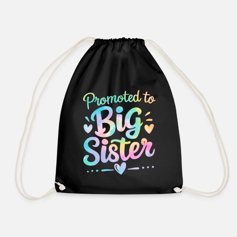 Beförderung zur Big Sister Tie Dye Älteste Schwester - Turnbeutel - Schwarz