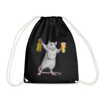 Rat Bouteille de bière - Sac de sport léger - noir - Devant