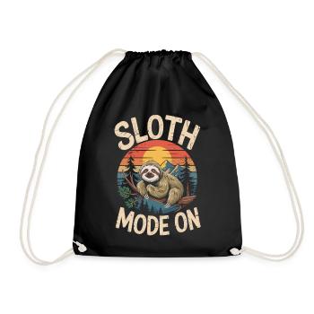 Faultier Modus an T-Shirt - Turnbeutel - Schwarz - Vorne