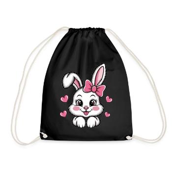 Niedlicher Hase für Tierfreunde - Turnbeutel - Schwarz - Vorne