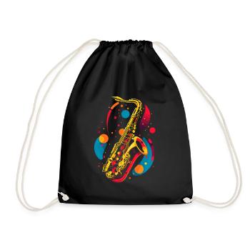 Graphisme pour saxophone - Sac de sport léger - noir - Devant