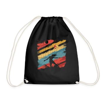 Vintage Volleyball - Drawstring Bag - black - Front