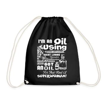 Essential Oil I am An Oil Using - Drawstring Bag - black - Front