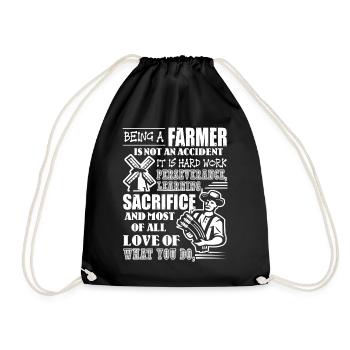 Farmer Being A Farmer Is Not An Accident - Drawstring Bag - black - Front