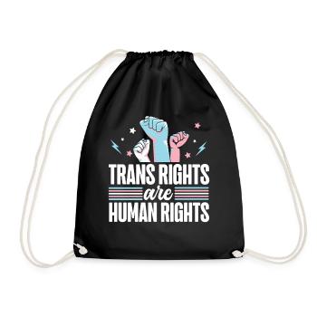 Transgender Trans LGBT Pride - Drawstring Bag - black - Front