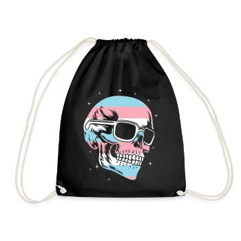 Transgender Trans LGBT Pride - Drawstring Bag - black - Front