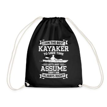 Funny Kayaking - I am the best Kayaker - Drawstring Bag - black - Front