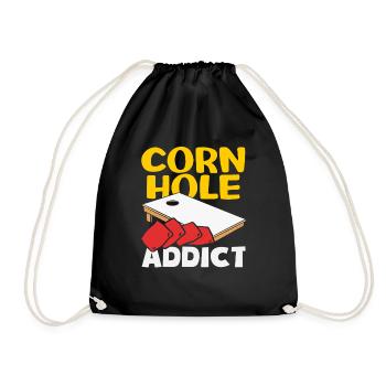 Cornhole Spieler Sucht Experte - Turnbeutel - Schwarz - Vorne