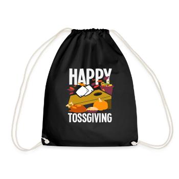 Happy Tossgiving Für Cornhole Spieler - Turnbeutel - Schwarz - Vorne
