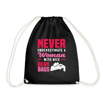 Cornhole Player: Never Underestimate One - Drawstring Bag - black - Front