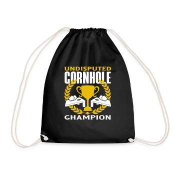 Cornhole Champion Spieler Pokal Trophäe - Turnbeutel - Schwarz - Vorne