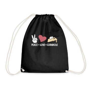 Peace Dear Cornhole Players - Drawstring Bag - black - Front