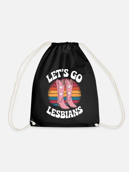 Let's Go Lesbians Lesbe Lesbisch - Turnbeutel - Schwarz